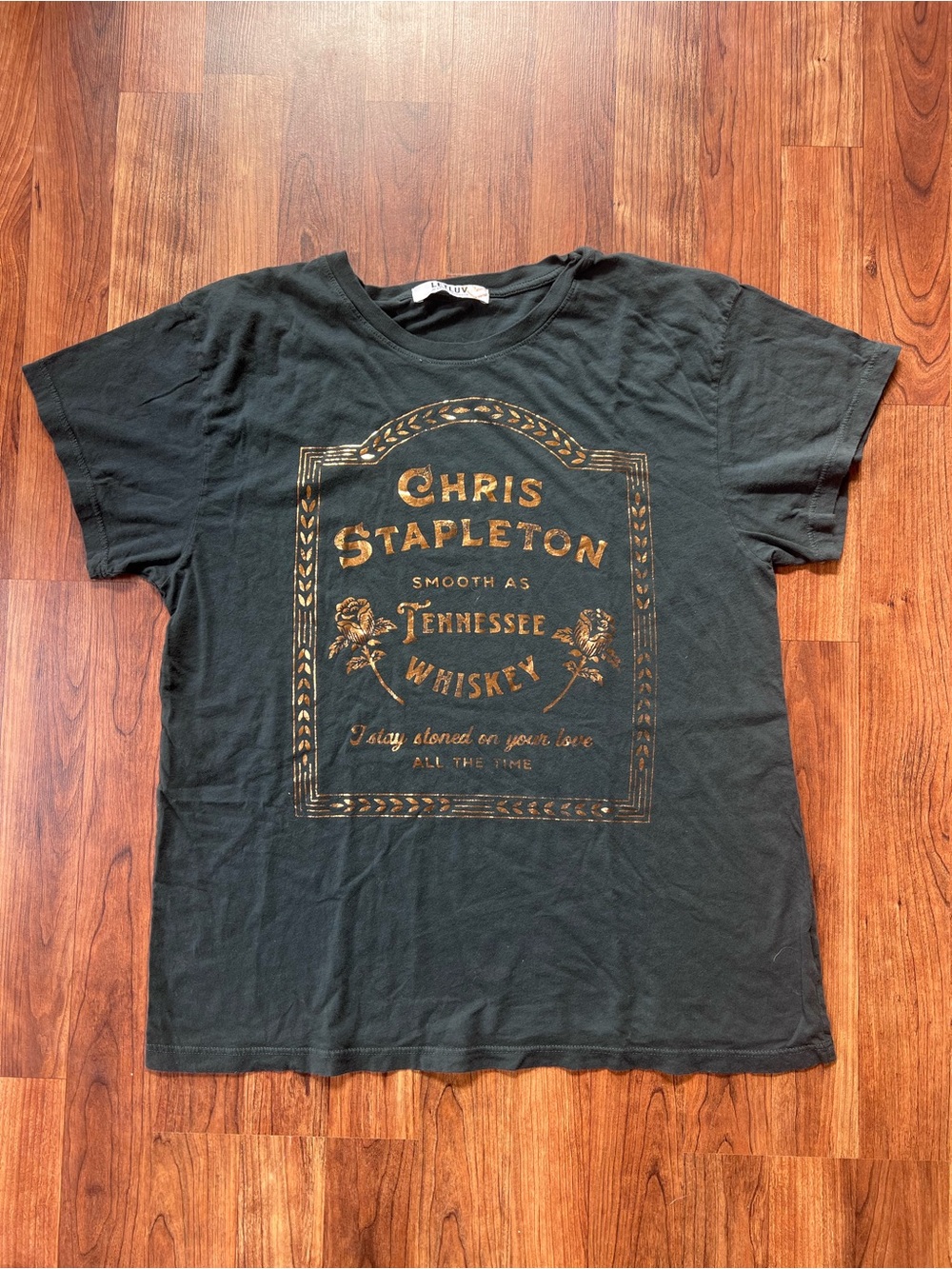 LETLUV Anthropologie Chris Stapleton Tennessee Whiskey Graphic Tee Large
